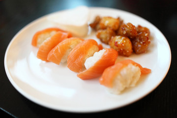 Sushi on a plate