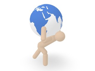 Man carrying Earth