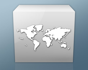 Box-shaped Icon "World Map"