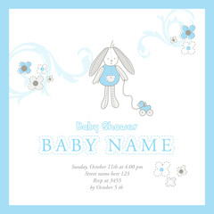 Baby arrival card with copy space