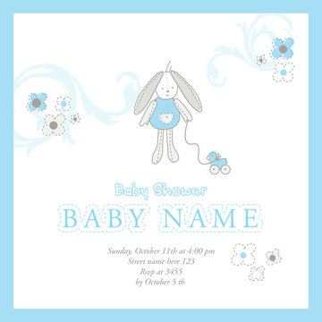 Baby arrival card with copy space