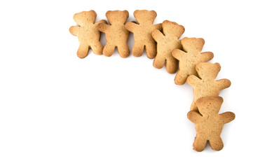Aufgereihte Teddy-Plätzchen