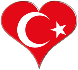Herz Türkei , turkey fahne