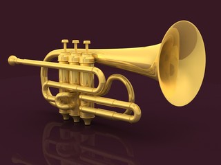 Naklejka premium gold cornet