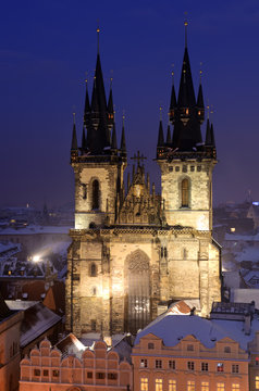 Old cathedral in Prague. Virgin Mary