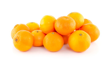 pile of tangerines over white bachground