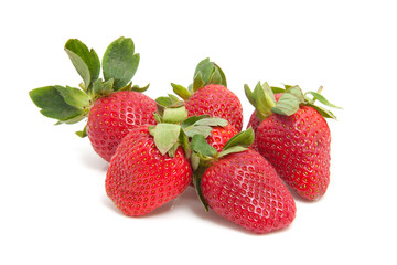 Fototapeta na wymiar couple of fresh strawberries over white bachground
