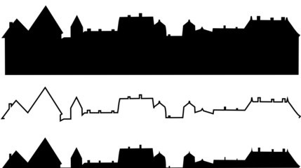 silhouette immeubles ou toitures de ville