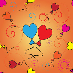 Seamless background with hearts