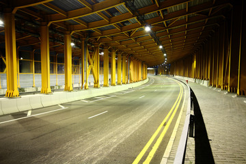 highway tunnel at night