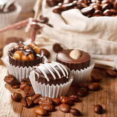 chocolate sweets with coffee beans