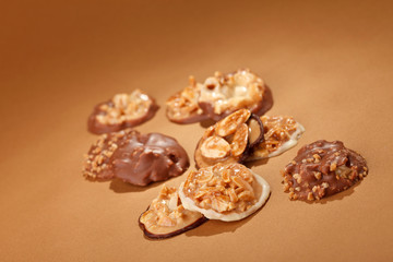 chocolate sweets with almond
