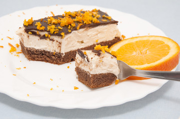 Chocolate cake with grated orange