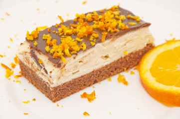 Chocolate cake with grated orange