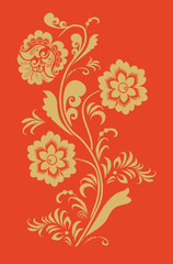 Pattern in style hohloma national creativity