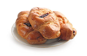 Appetizing roll  with the cherry cooking