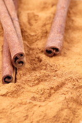 Cinnamon sticks and ground cinnamon