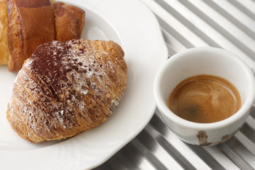 Coffee and croissant