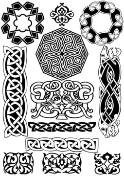 Celtic vector art-collection on a white background.