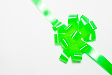 green shiny ribbon isolated
