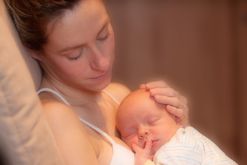 Mother and her newborn son