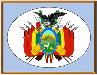 Bolivia national emblem coat frame