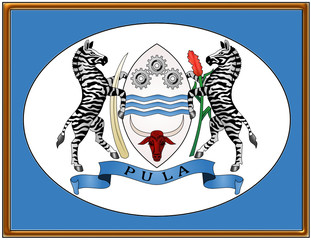 Botswana national emblem coat frame