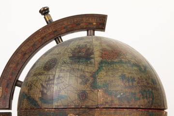 De l'Isle globe, antique model of earth. Historical Globe.