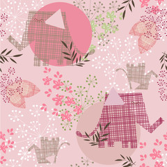 Pink elephant pattern - 28576394