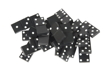 Black dominoes isolated on white background