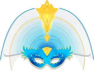 Maschera Carnevale Blu-Blue Carnival Mask-Vector © BluedarkArt