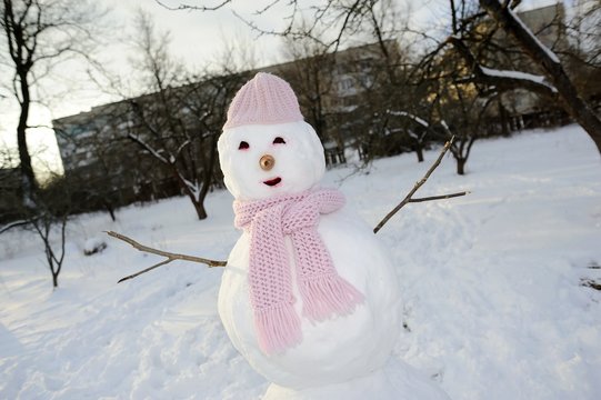 Snowman outdoors