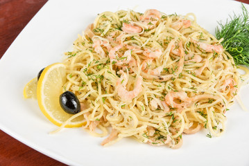 Pasta with shrimps