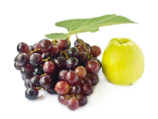 Apple and grapes