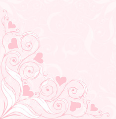 Fototapeta na wymiar floral background with hearts