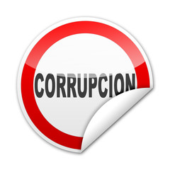 Pegatina señal CORRUPCION con reborde