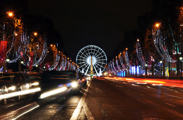 The Champs-Elysées and the ferris wheel on Concorde square