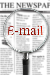 magnifying glass on e-mail