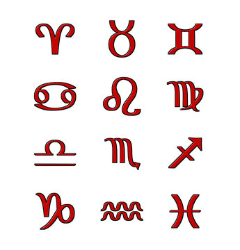 Tierkreiszeichen in Rot 2