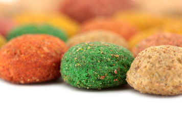Dry dog food colorful
