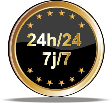bouton 24h/24 et 7j/7