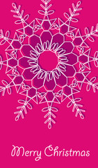 Christmas vector card with large snowflakes