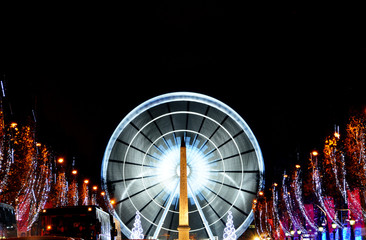 The Obelisk and the ferris wheel on the Concorde square, paris