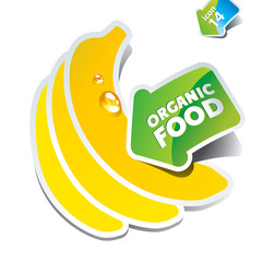 Icon bananas with an arrow by organic food