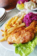 grilled chicken and chips