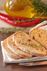 Homemade Mexican bread with paprika and olive oil.