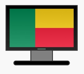 Drapeau du Bénin sur un écran de télévision	