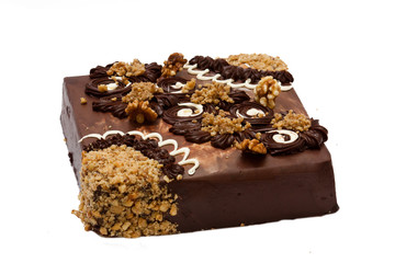 Chocolate pie with nuts