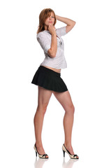 Young blond model posing