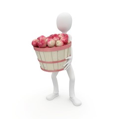 3d man with apples